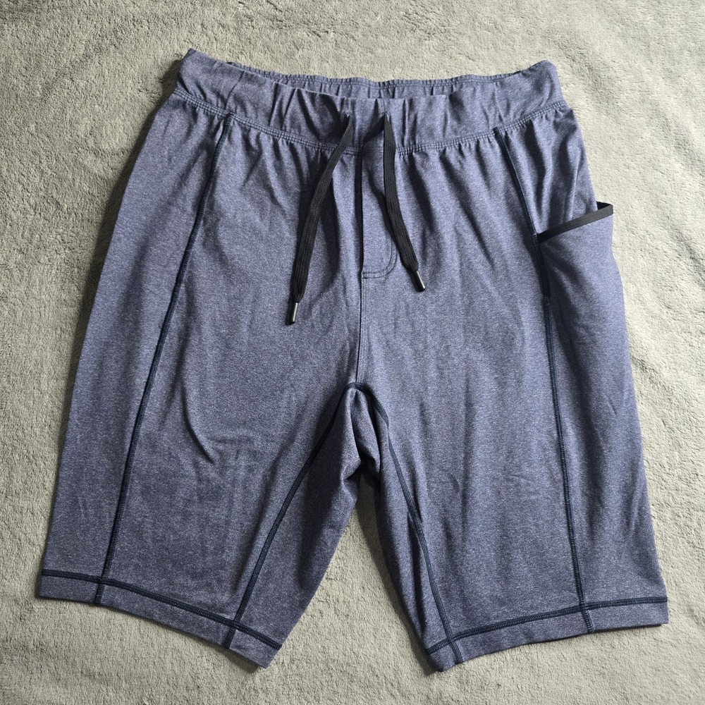 Lululemon Shorts For The People Athletic 11" Mens Large Blue Drawstring Comfort